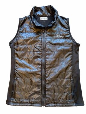 runDisney Disney Parks Black Puffer Vest Women’s Large Athletic Full Zip